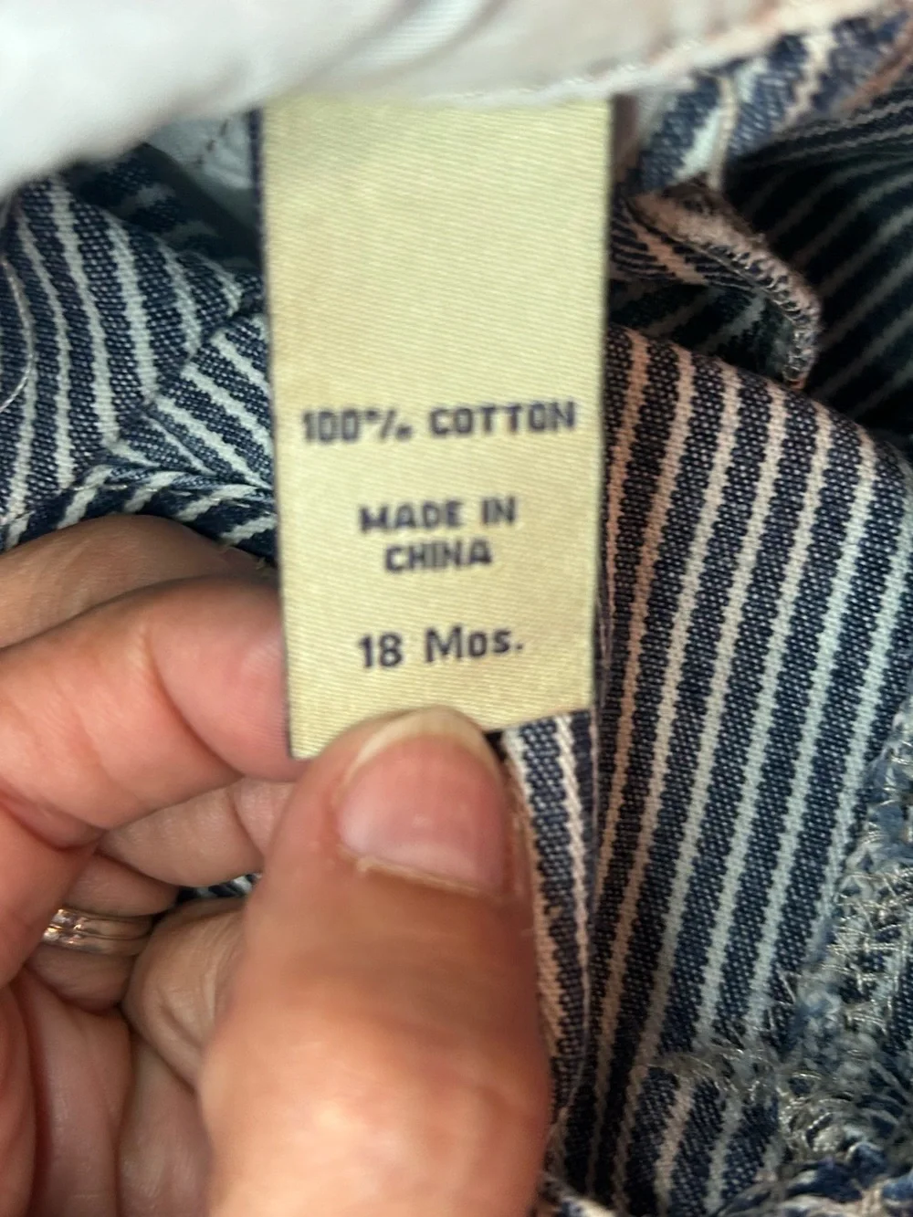 Vintage OshKosh B'gosh Hickory Stripe Vestbak Denim Overalls - Size 18 Months